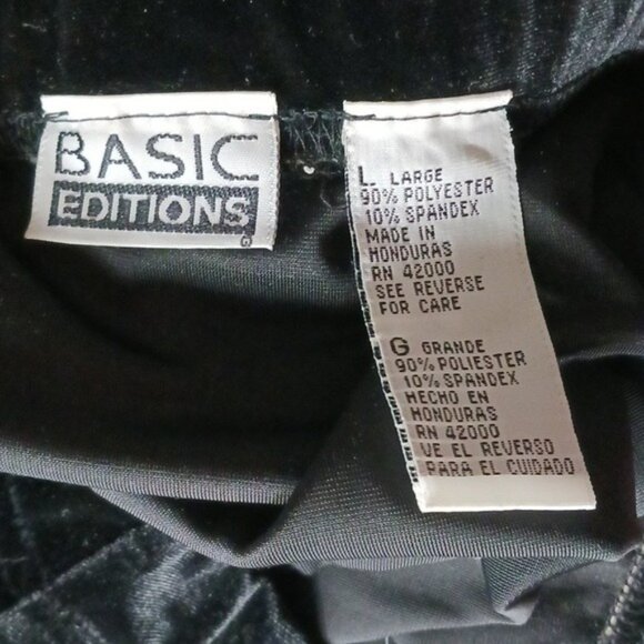 Basic Editions Skirt Womens Size L Black Velour Maxi Elastic Waist Pull On - Picture 5 of 6